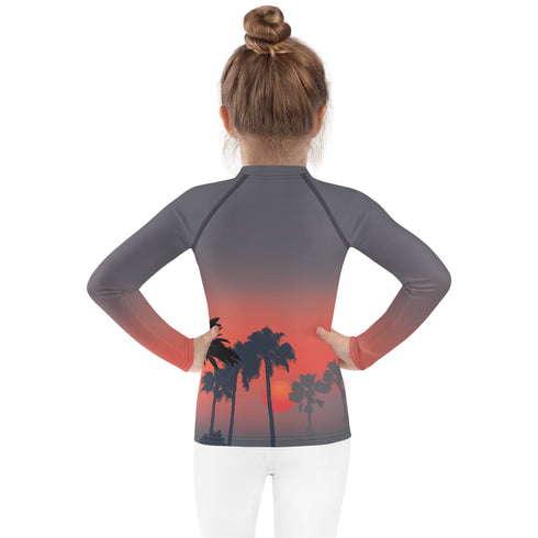 Sunset on Beach Kids SPF Rash Guard for Ultimate Sun Safety